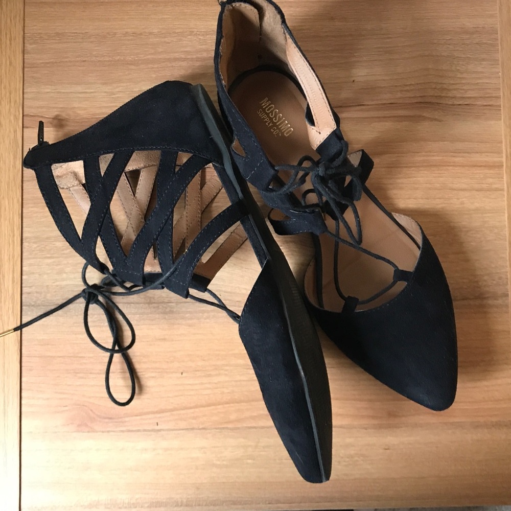 Mossimo (Target) Lace-up black Suede Flats